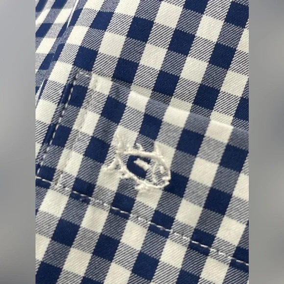 Southern Tide Gingham Intercoastal Sport Button Down Shirt in Yacht Blue XL - Picture 10 of 10